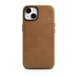   iCarer Oil Wax Prémium Bőr tok iPhone 14 Plus Mágneses Bőrtok MagSafe barna (WMI14220703-TN) tok