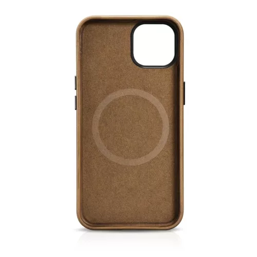 iCarer Oil Wax Prémium Bőr tok iPhone 14 Plus Mágneses Bőrtok MagSafe barna (WMI14220703-TN) tok