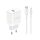 Dudao A20EU USB-A 18W hálózati töltő - fehér + USB-A - USB-C kábel