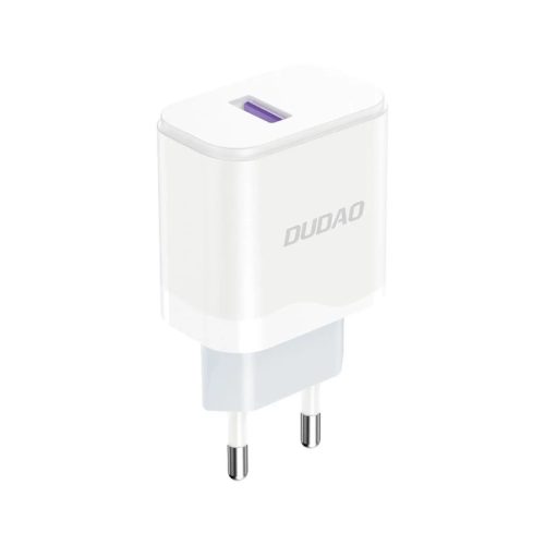 Dudao A20EU USB-A 18W hálózati töltő - fehér + USB-A - USB-C kábel