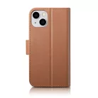iCarer Pénztárcás Tok 2 az 1-ben Fedél iPhone 14 Plus Anti-RFID Bőr Fliptok Barna