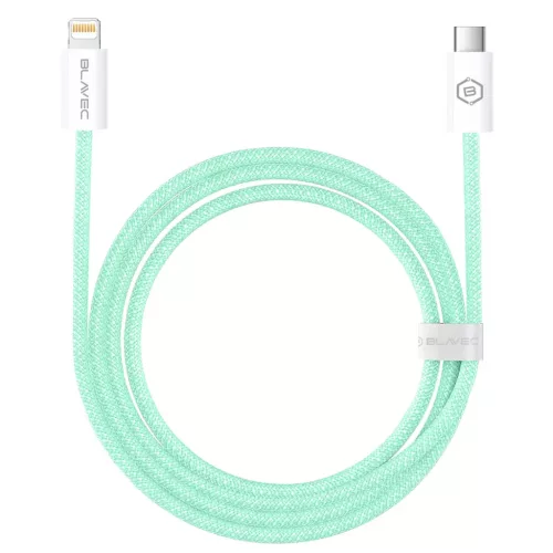Blavec Cable Candy braided - Type C to Lightning - PD 20W 2,4A 2 metres (CCA-CL24GN20) green
