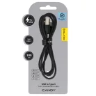 Blavec Kábel Édesség fonott - USB Type-C - PD 60W 3A 3 méter (CCA-UC3B30) fekete