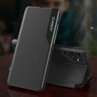 Eco Leather View Case fliptok Samsung Galaxy S24 FE telefonhoz - fekete