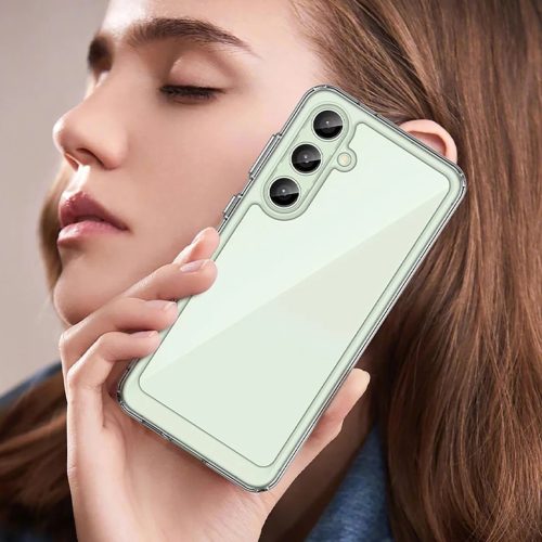 Outer Space szilikon zselés kerettel Samsung Galaxy S24 FE - átlátszó tok