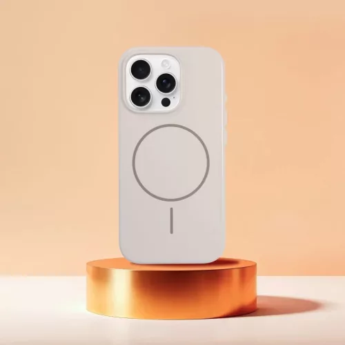 Prémium Fényes Mágneses tok kompatibilis MagSafe és Kamera Vezérlőgombbal iPhone 16 Pro fehér tok