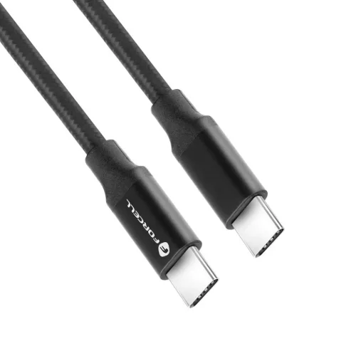 FORCELL F-ENERGY C391 Type-C USB kábel Type C to Type C PD QC4.0 5A 100W E-mark / 4K / Thunderbolt / 20Gbit/s 1 m fekete