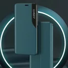 Eco Leather View Case elegáns fliptok kitámasztó funkcióval iPhone 13 Pro narancs tok