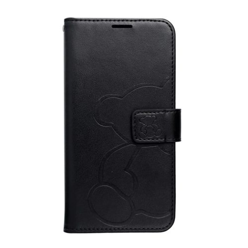 MEZZO fliptok XIAOMI Redmi Note 14 4G (GLOBAL - 164,84mm x 78,15mm x 8,16mm) teddy bear fekete tok