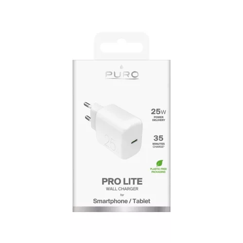Puro Daily Prolite 25W USB-C Power Delivery hálózati töltő - fehér