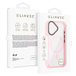   Liavec Hybrid Magsafe átlátszó tok iPhone 16 light pink tok