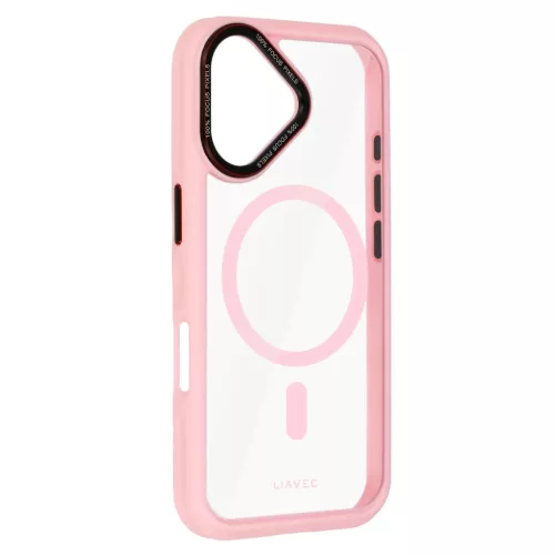 Liavec Hybrid Magsafe átlátszó tok iPhone 16 light pink tok