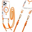 Tel Protect Strap átlátszó tok iPhone 15 Pro Max narancssárga