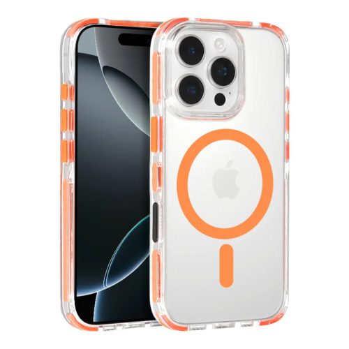 Tel Protect Strap átlátszó tok iPhone 15 Pro Max narancssárga