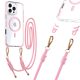 Tel Protect Strap Clear tok iPhone 15 Pro Max pink