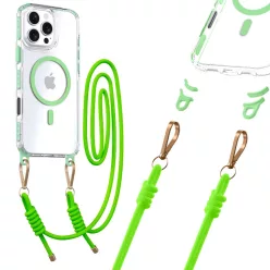 Tel Protect Pántos Átlátszó iPhone 16 Pro tok zöld