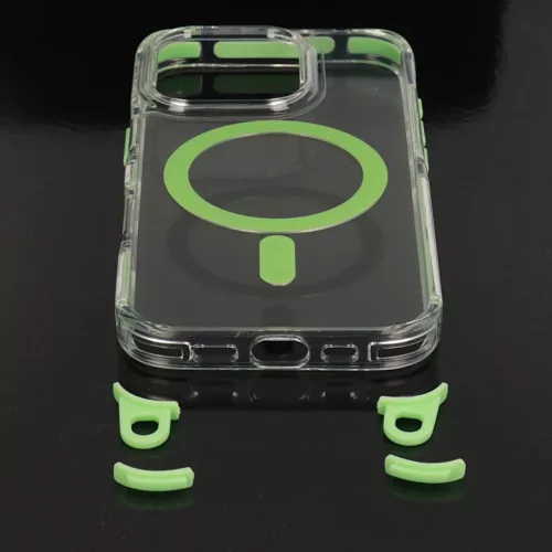 Tel Protect Pántos Átlátszó iPhone 16 Pro tok zöld