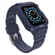 Protect Strap Band tok szíjjal Apple Watch 9 / 8 / 7 / 6 / 5 / 4 / 3 / 2 / SE / SE2 (41 / 40 / 38mm) tok, páncélfedő a karórához Kék