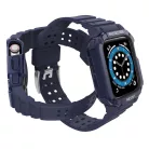 Protect Strap Band tok szíjjal Apple Watch 9 / 8 / 7 / 6 / 5 / 4 / 3 / 2 / SE / SE2 (41 / 40 / 38mm) tok, páncélfedő a karórához Kék
