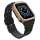 Protect Strap Band csuklópánt és tok Apple Watch 9 / 8 / 7 / 6 / 5 / 4 / 3 / 2 / SE / SE2 (41 / 40 / 38mm) tok Páncélozott borítás karórához Fekete / Rose Gold tok