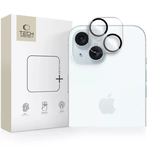 iPhone 14 / 14 Plus / 15 / 15 Plus Clear Tech-protect Cam Fit+ kamera védő üvegfólia