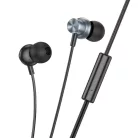 HOCO vezetékes fülhallgató Jack 3,5 mm mikrofonnal M110 fém szürke
