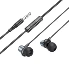 HOCO vezetékes fülhallgató Jack 3,5 mm mikrofonnal M110 fém szürke