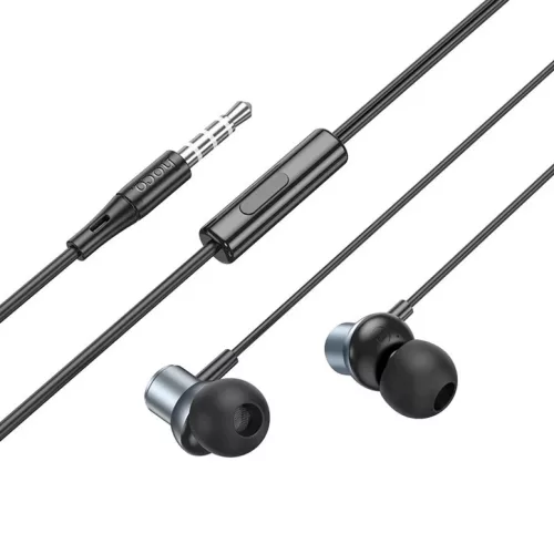 HOCO vezetékes fülhallgató Jack 3,5 mm mikrofonnal M110 fém szürke