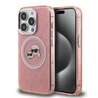 iPhone 15 Pro Max Pink Karl Lagerfeld IML K&CH Heads Repeated Logo MagSafe tok