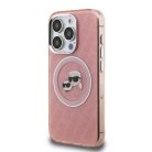 iPhone 15 Pro Max Pink Karl Lagerfeld IML K&CH Heads Repeated Logo MagSafe tok