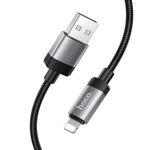 Hoco 2,4A 1 m USB A-hoz Lightning kábel fekete
