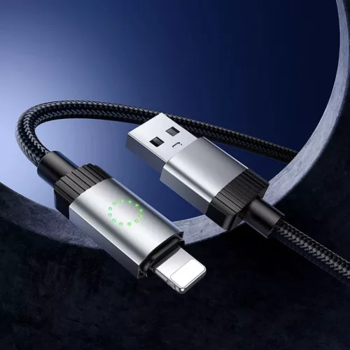 Hoco 2,4A 1 m USB A-hoz Lightning kábel fekete