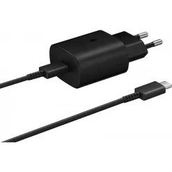   Hálózati töltő Samsung EP-TA800B + DA705BBE, 25W, 3A, 1 x USB-C, USB-C kábellel, fekete GP-PTU021SOABQ