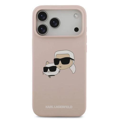 iPhone 17 Pro Max Pink Karl Lagerfeld Szilikon Ikonikus Fejek MagSafe Tok