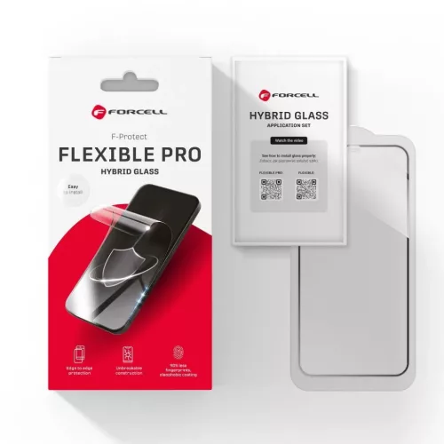 iPhone 17 Pro Max fekete Forcell Flexible Nano Glass 5D üvegfólia