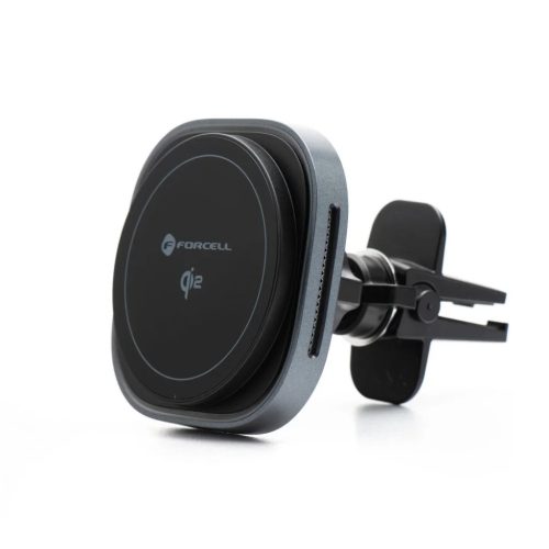 FORCELL F-GRIP Air Mag (F-07) mágneses autós tartó szellőzőhöz vezetéknélküli töltéssel kompatibilis MagSafe Qi2 15W szürke