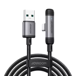   Joyroom S-A56 EnjoyX sorozatú 90° USB-A - USB-C 3A kábel 1.2m - fekete