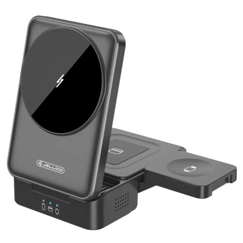 Vezeték nélküli töltő JELLICO 3 az 1-ben W25 15W Fekete