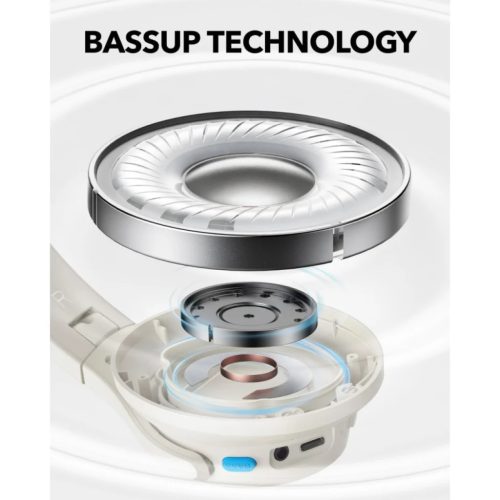 Bluetooth fejlhallgató MultiPoint Anker Q11i, Fehér A3005G21