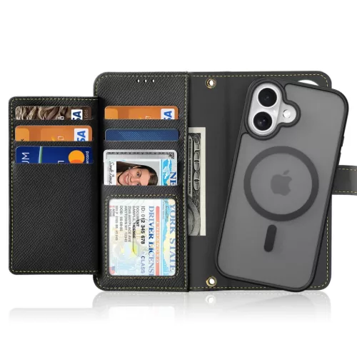 Dux Ducis Lawa bőr iPhone 16 tok - Fekete tok
