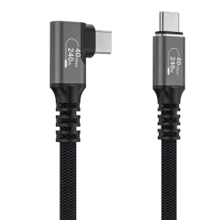   Wozinsky WPS2-UY41S USB-C Thunderbolt 4 240W döntött nyak kábel 2m - Fekete
