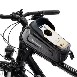   Wozinsky kerékpáros táska a vázra, páncélozott, telefontartóval, 1.7 l - fekete