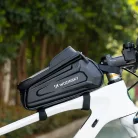 Wozinsky kerékpáros táska a vázra, páncélozott, telefontartóval, 1.7 l - fekete