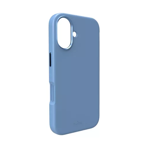 iPhone 17 Kék Pure Icon Mag Pro szilikon tok, MagSafe kompatibilis, kameravédelemmel és alumínium gombokkal