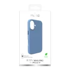 iPhone 17 Kék Pure Icon Mag Pro szilikon tok, MagSafe kompatibilis, kameravédelemmel és alumínium gombokkal