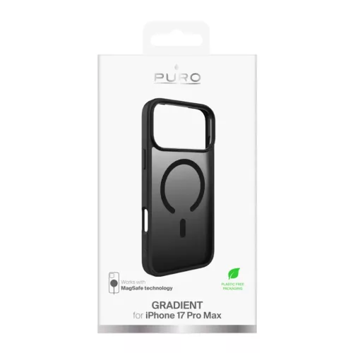 iPhone 17 Pro Max Fekete Puro Gradiens TPU tok MagSafe kompatibilitással