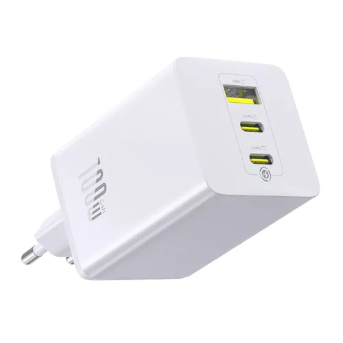 Baseus EnerFill FE11 2 x USB-C / USB-A 100W fali töltő - Fehér