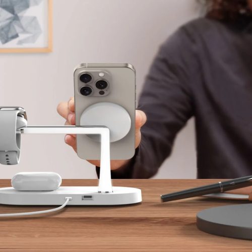 TECH-PROTECT A12 3 az 1-ben vezeték nélküli töltőállomás 15W MagSafe fehér