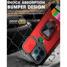 iPhone 13 Pro Max Ring Armor tok kameralencse védővel, kihajtható támasszal, kártyatartóval piros (ip-13-pro-max-ring-armor-red)