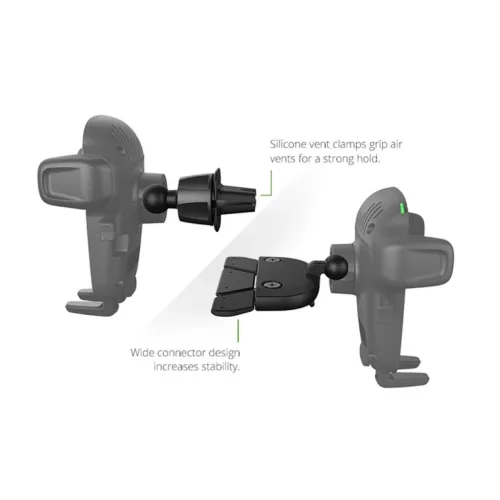 iOttie Easy One Touch Wireless 2 Szellőzőre vagy CD meghajtóba helyezhető telefontartó és Qi vezeték nélküli töltő